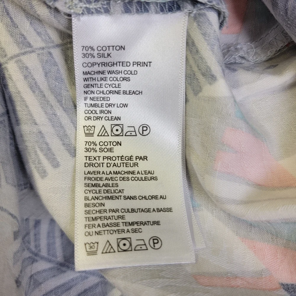 Tommy Bahama Multicolor Floral Jacquard Short Sleeve Shirt M - Picture 5 of 6